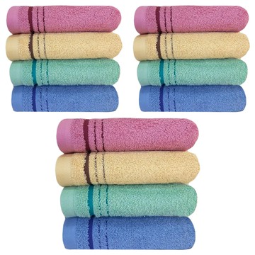 OK-PO-LO 好馬牌 歐洲色柔順厚實毛巾 12條  1組