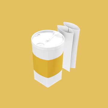 FOFOCUP 台灣創意可摺疊16oz折折杯(亮黃)