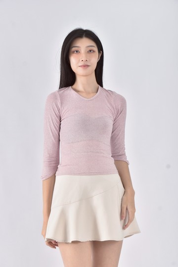 (S) gaudi亮粉紫粉色長袖上衣