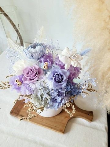 海藏設計 │神秘國度。藍紫繡球花系永生盆花