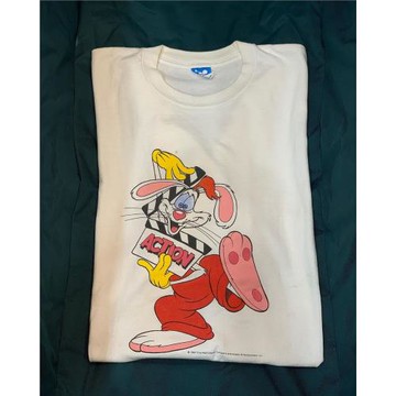 阿美咔嘰夏季學院風百搭粉色兔子印花下衣失蹤t恤寬松男女潮