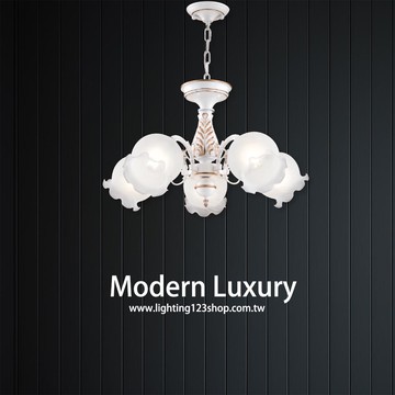 鋅合金烤漆花形玻璃造型吊燈 F57-19-30675