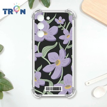 TRON 三星 S22 平塗手繪花朵B款 四角防摔載具殼 軟殼 手機殼