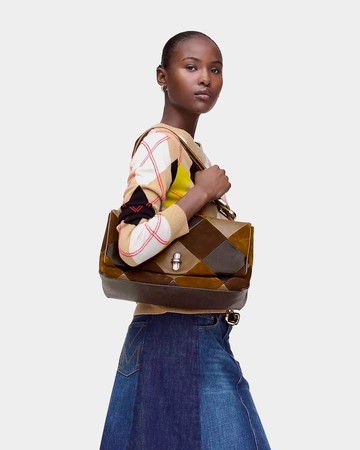 MARC JACOBS DUAL 麂皮拼接大型肩背包 -