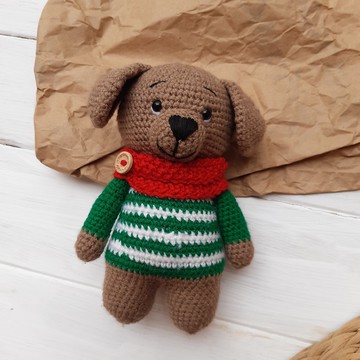 手工鉤針搞笑狗狗毛絨玩具動物毛絨玩具阿米古魯米玩具針織玩具