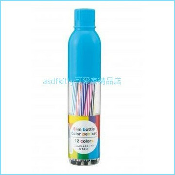 asdfkitty*內海產業 瓶裝12色細字彩色筆-藍蓋-日本正版商品
