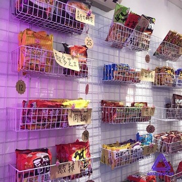 【台灣發貨】ins置物架托盤超市家用掛籃貨架網格網片鐵藝照片牆收納籃置物籃