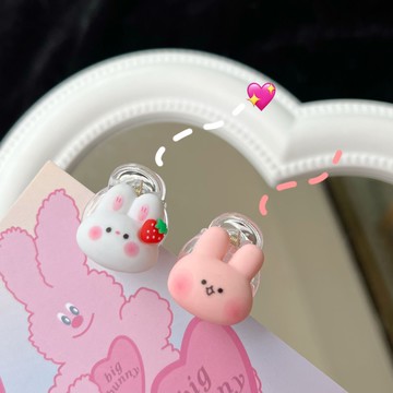 【HOOMI】草莓兔抓夾組(混色)(童)