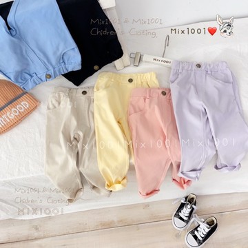 🌈mix1001✨柔和特調色系超彈力合身長褲✨兒童繽紛色系彈力褲5-19