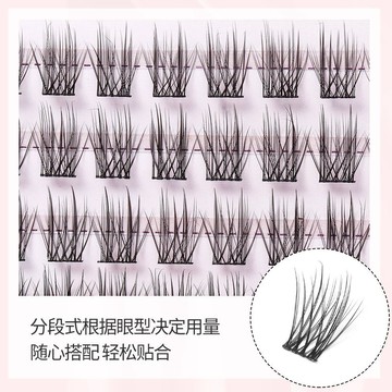 臺灣/現✨假睫毛 仙子毛  睫毛野生羽扇假睫毛懶人新手超軟大容量睫毛混合尺寸分段式花淺淺