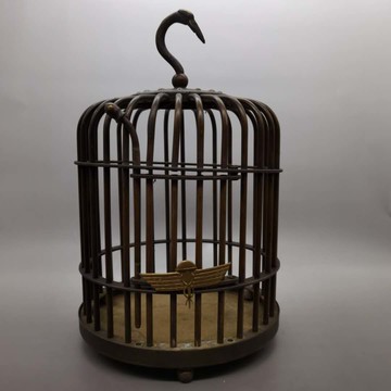 仿古純銅鳥籠蟈蟈籠子送老人兒童禮物銅鳥籠庭院裝飾品