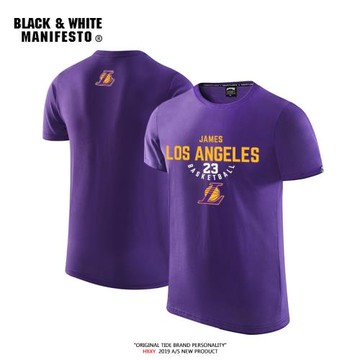 安東尼戴維斯t恤短袖詹姆斯6號庫茲馬訓練籃球運動寬松半袖男棉潮