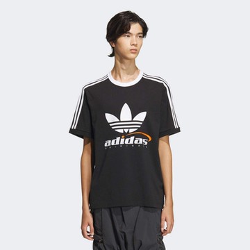 ADIDAS TFL LOGO TEE M 三葉草 男短袖上衣-黑白-IW6309