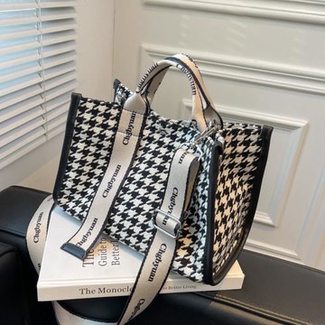 今年流行包包女2025秋冬新款潮時尚千鳥格斜挎包大容量百搭手提包
