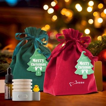 【Bone 蹦克】聖誕禮物袋 聖誕交換禮物 禮物袋 束口袋 雙拉麗絲絨布袋