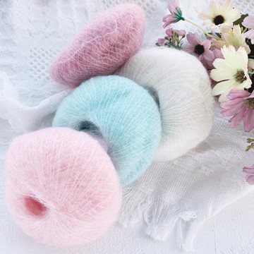 兔兔編織坊細膩馬海毛 diy手工編織材料包手編細毛線團羊毛線