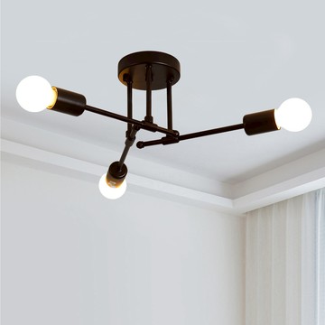 Honey Comb 北歐工業風半吸頂三燈臥室半吸頂燈 55 x 19cm  黑色