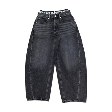 alexanderwang Logo單車褲腰頭立體圓弧剪裁牛仔褲