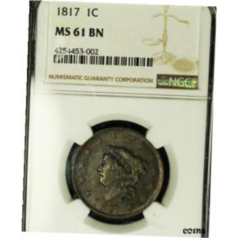 品質保証書付】 アンティークコイン NGC PCGS 1817 1C 13 スター