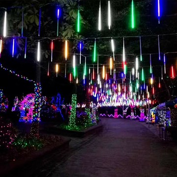 LED舞台燈 光束燈 酒吧燈 舞台射燈太陽能流星雨彩燈戶外防水滿天星燈管彩色流星圣誕燈串掛樹裝飾燈