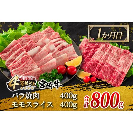 ふるさと納税 ≪3か月お楽しみ定期便≫宮崎牛焼肉＆スライスセット(総重量2.3kg)　肉　牛　牛肉 JC2-23 宮崎県日南市