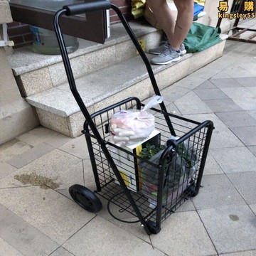 取快遞老年人結實手拉車買菜拉杆車家用爬樓菜籃子小車摺疊式手