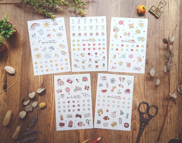 迪夢奇 感壓貼 - 圓眼君 內含五張一組/手帳專門