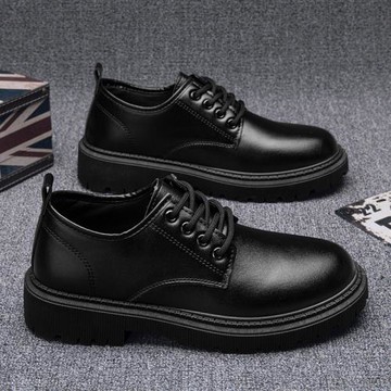 男鞋2025年新款秋季休閑皮鞋男士商務正裝英倫風軟底德比黑色潮鞋