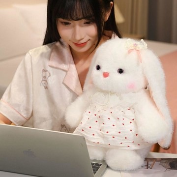 可愛兔子玩偶毛絨玩具可脫紗裙安撫公仔睡覺娃娃兒童女生生日禮物