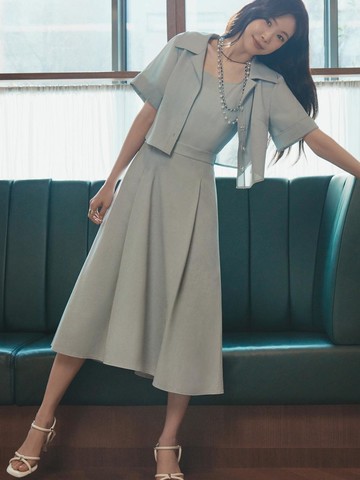 Square Neck Dress + Blouse Set