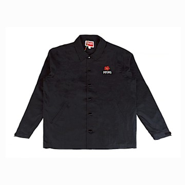 KENZO Boke Flower左胸燙印字母LOGO簡潔設計尼龍領口長袖外套(男款/黑)