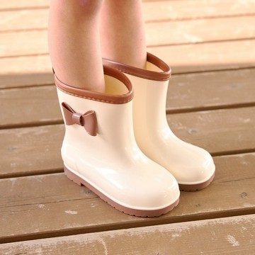 petit main 品牌旗艦店 童裝 蝴蝶結雙色雨靴【LM】 【日本直接出貨】