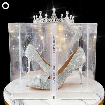 18歲蝴蝶結生日禮物成人水晶法式名媛高跟鞋女新娘主紗結婚鞋單鞋
