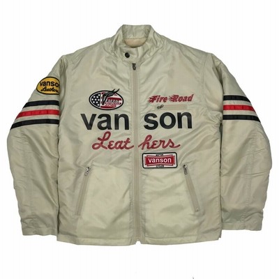 vansonバンソン RJ スタジャン アイボリー×ネイビー - agedor.ma