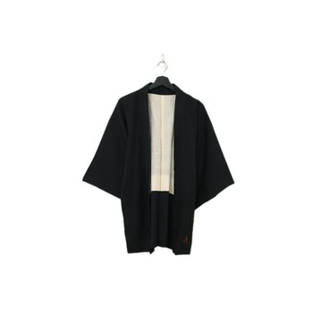 Back to Green-日本黑羽織 內裡彩色竹林 kk-17//vintage kimono