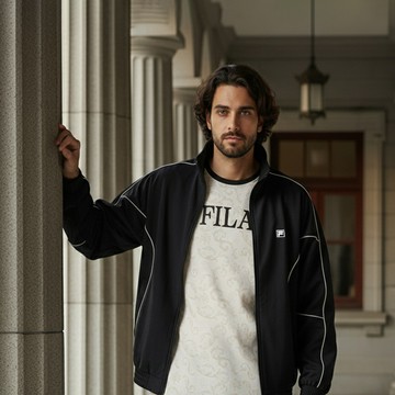 FILA 男短袖機能排汗彈性運動T恤-卡其 1TEZ-5600-KK