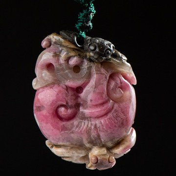 【ARTFINITY大藝石代】玫瑰石 如意成雙蝙蝠 項鍊