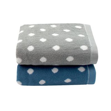 【摩力諾】(2條)純棉花漾圓點浴巾(65*135cm)_morino