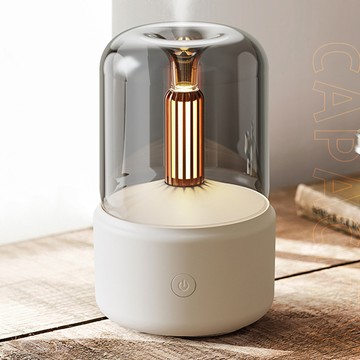YOUFONE 復古暖光香薰機/超聲波霧化擴香機120ml 白色燭臺款