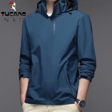 啄木鳥春秋沖鋒衣外套男2025新款防風防水夾克中青年名牌潮流秋衣