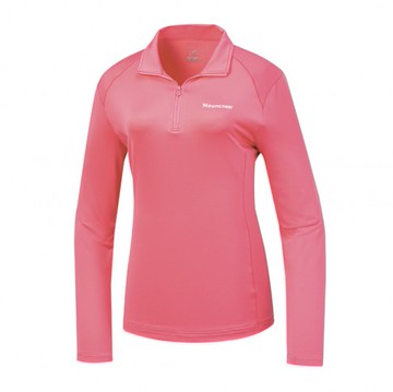 【【蘋果戶外】】山林 51P52 32 深粉紅 女 氧化鋅抗菌涼感衣 長袖排汗衣 POLO衫 吸濕快乾拉鍊式立領 春夏 Mountneer