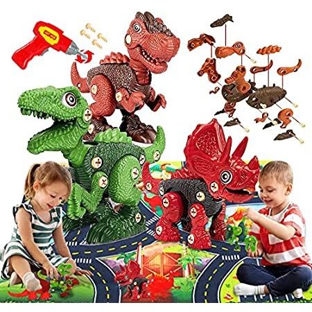 Dinosaur Toys for Kids with Activity Play Mat, Take Apart Dinosaur Toys Mon