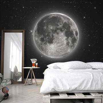 復古個性宇宙星空唯美壁紙3D立體主題臥室酒吧餐廳裝修星球墻紙