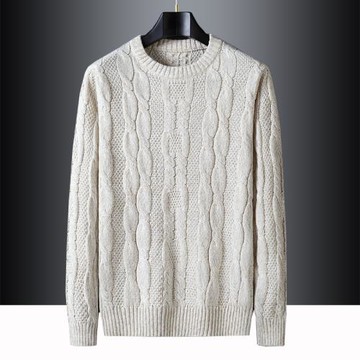 2025秋冬新款毛衣男圓領套頭百搭寬松保暖休閑打底針織衫長袖潮流