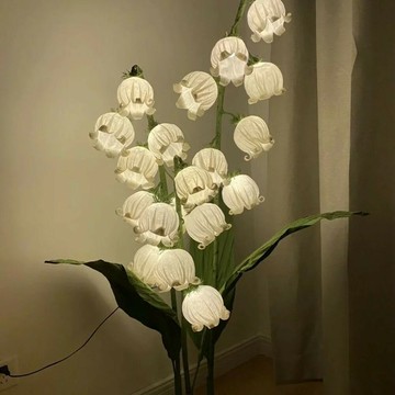 燈具 落地燈 立燈 檯燈 立式燈 落地燈設計師客廳北歐臥室沙發網紅氛圍奶油鈴蘭ins立式臺燈室內