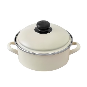 ELO Cream Harmony IH 電磁爐琺瑯雙耳鍋  象牙白  1個  18cm