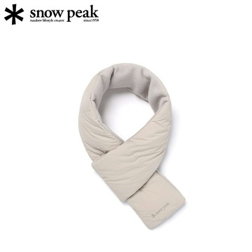 【Snow Peak (韓系) 日本 Land 輕量鋪棉圍巾《淺米》】S25WUTWA12/圍脖/保暖脖子