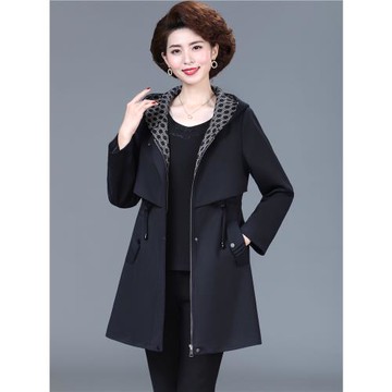 中老年人秋裝外套女中長款2025新款大碼時尚胖媽媽風衣春秋季上衣