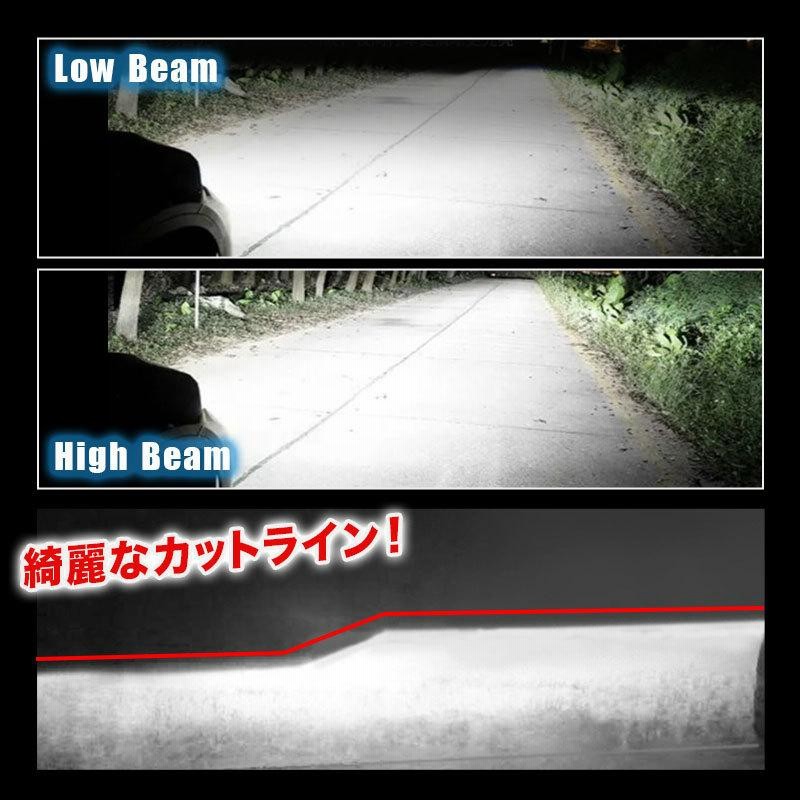 LED ヘッドライト h4 hi/lo バイク 車検対応 ファンレス 爆光