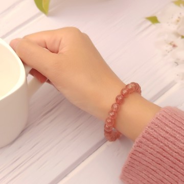 KATROY．水晶手鍊．馬達加斯加粉晶｜幸運石． 8MM